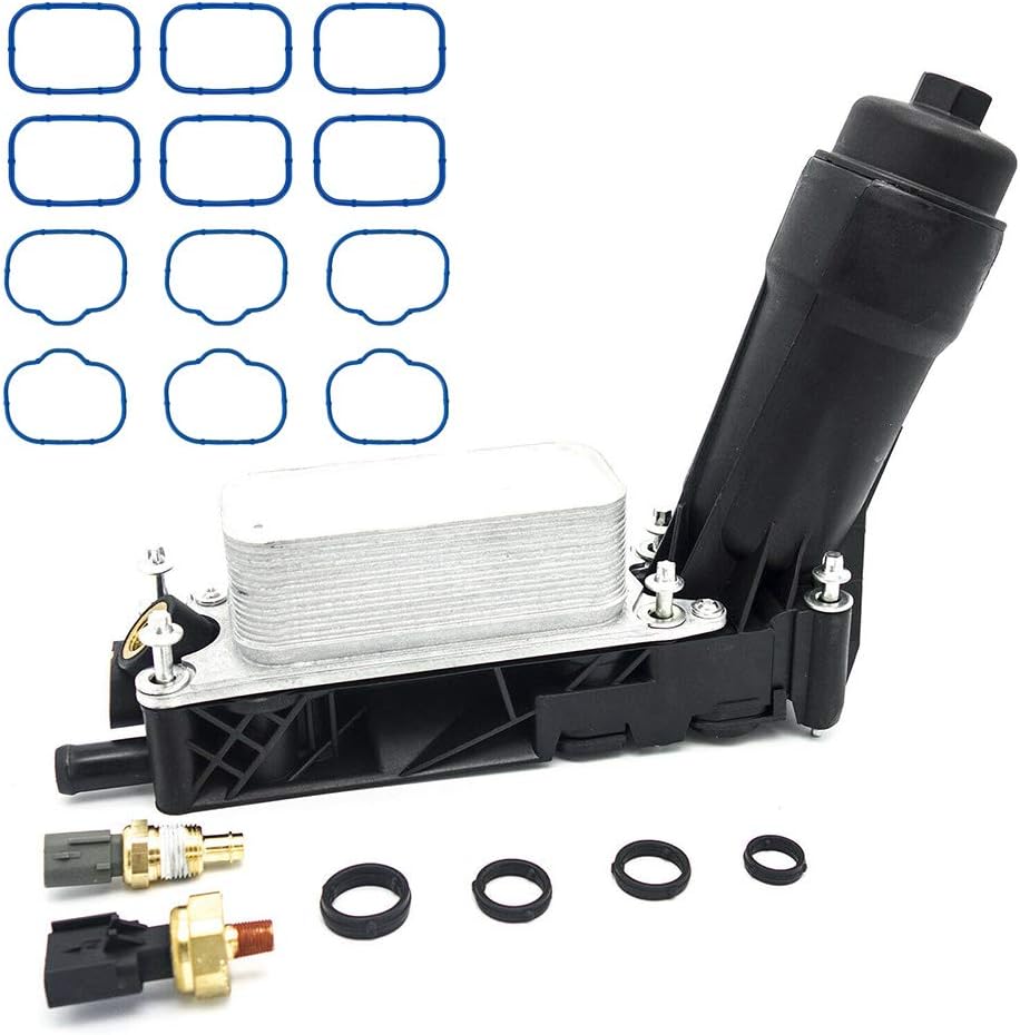 Engine Oil Filter Cooler Housing Assembly Complete Kit Compatible with 3.6L G5974