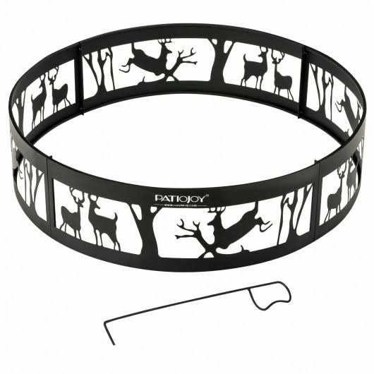36x22 Metal Fire Pit Ring with Poker S268