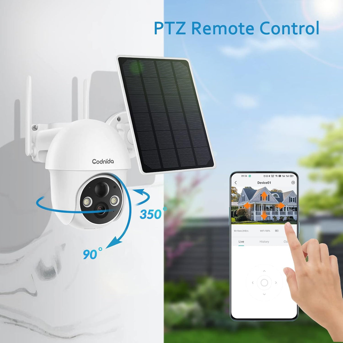Wireless Outdoor Solar Security Camera with Night Vision Q7969