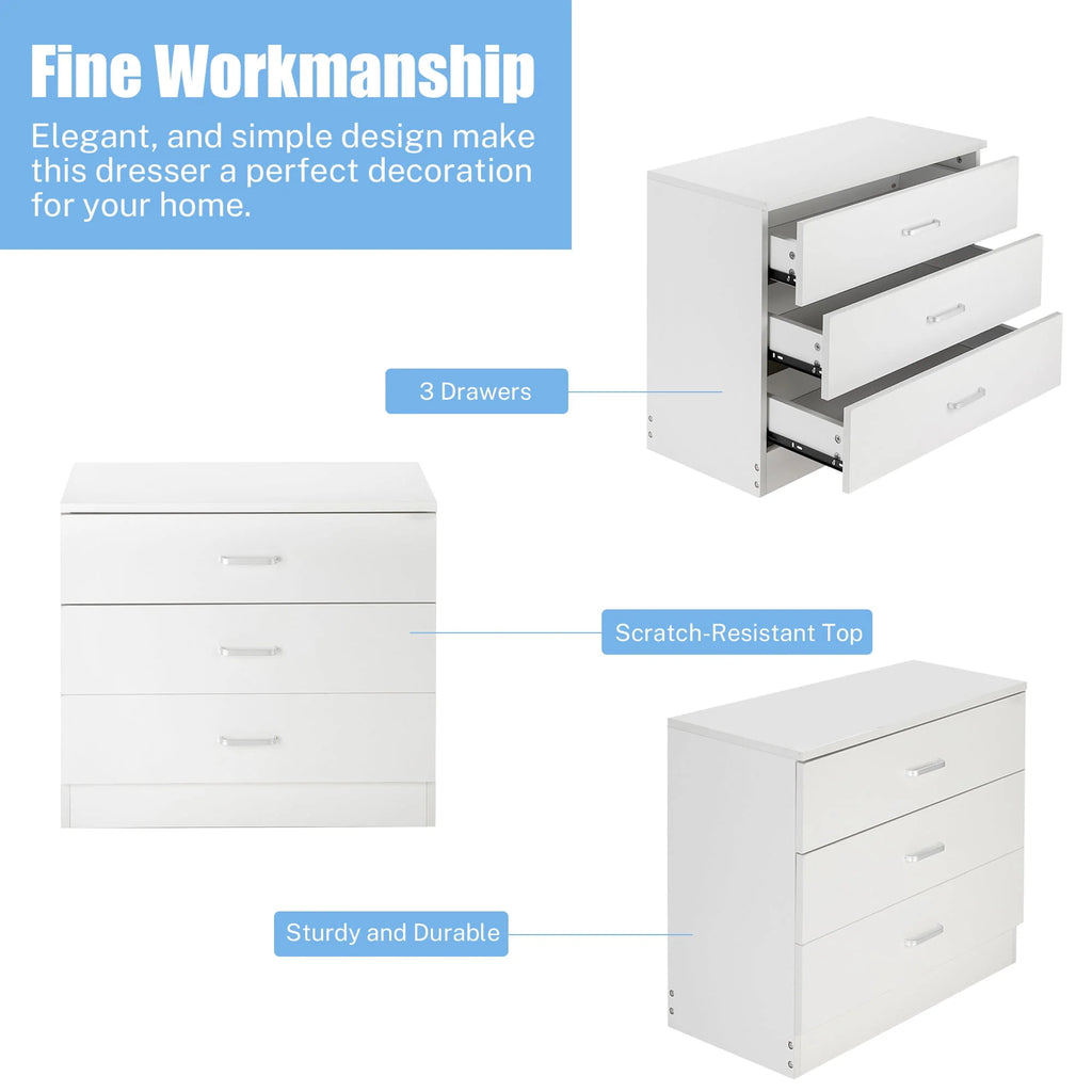 Black 4 Drawer Wood Dresser Z24972