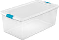 6-Quart Clear and Blue Stackable Latching Storage Box Container (12-Pack) Pack of 2 W711221