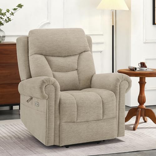 Triple Motor Power Lift Recliner Chair with Massage and Heating, Fabric C6385