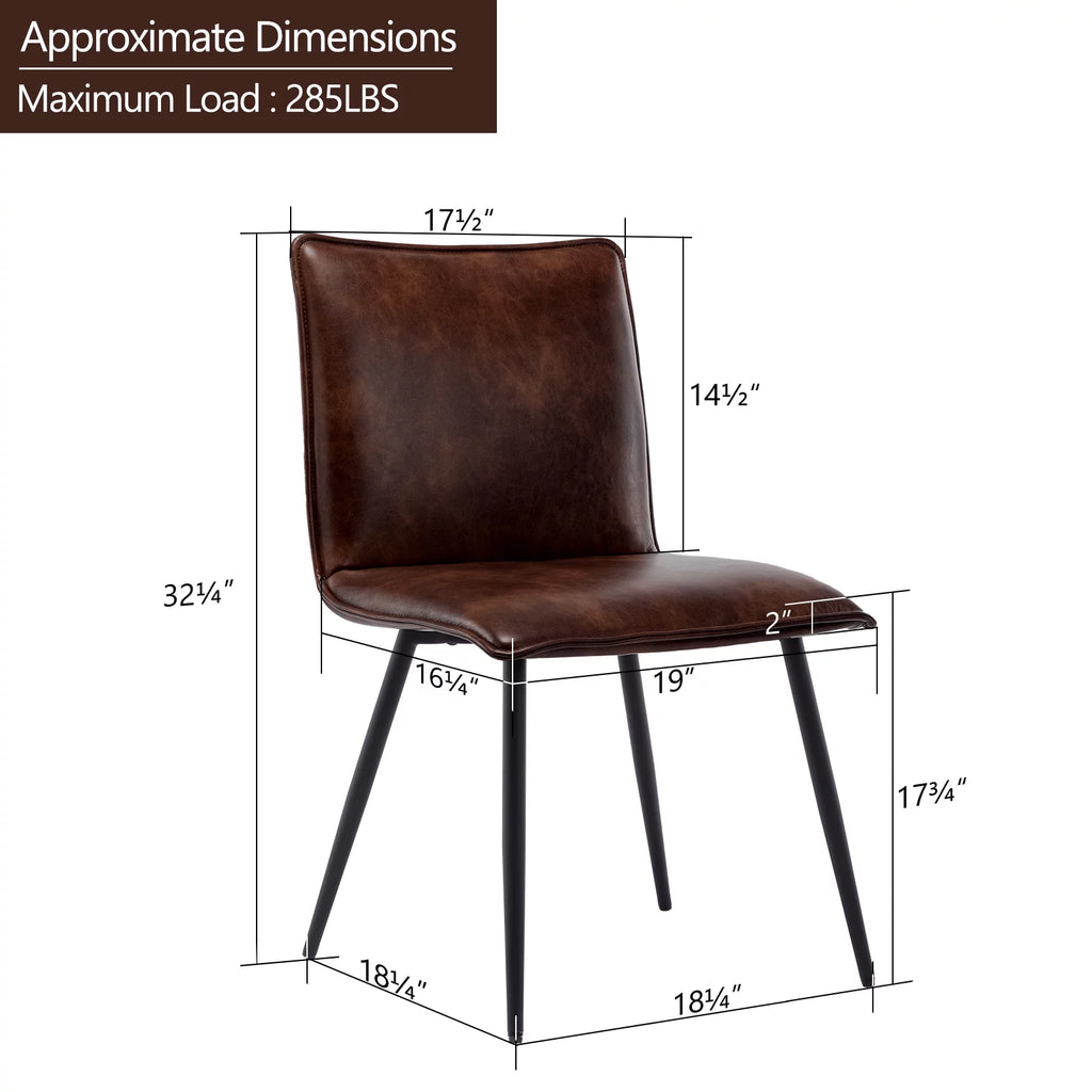 Faux Leather Dining Chairs Set of 4 with Black Metal Legs S2785