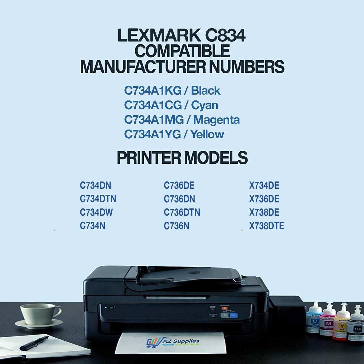 4 Packs Toner Cartridge Set X704