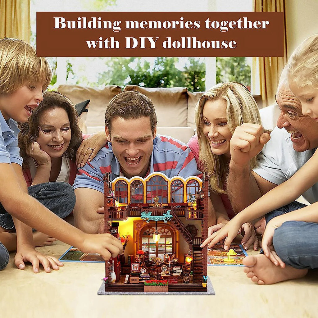 DIY Miniature Wooden Doll House Kit with Furniture and LED Decor L144