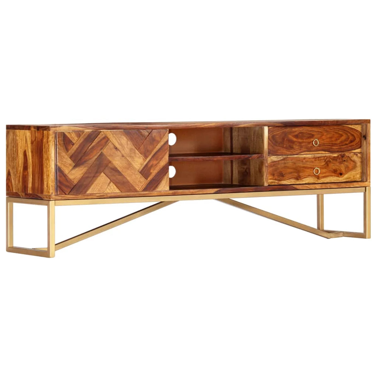Sheesham Wood TV Stand with 2 Drawers and 2 Shelves X63148