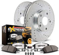 Front Caliper Kit Drilled Slotted Brake Rotors Ceramic Brake Pads Calipers U309