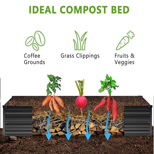 2PCS 12x4x1FT Galvanized Raised Garden Bed Kit C8587