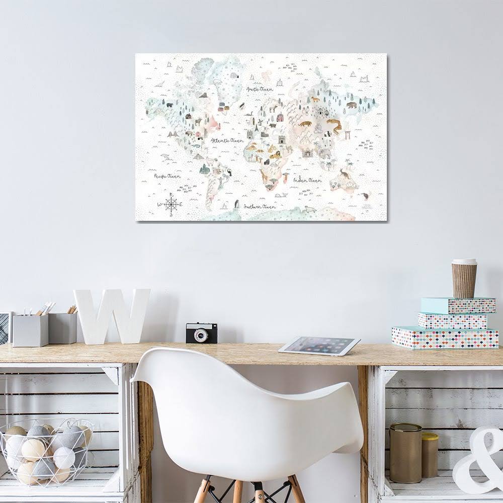 Canvas Wall Decor Prints World Map Art N546