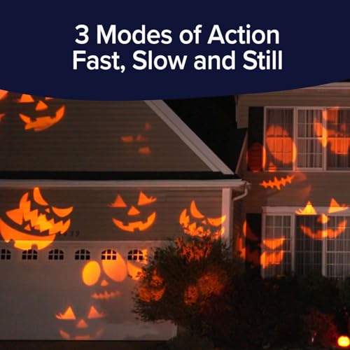 Halloween Holiday LED Projector with 6 Slides & Remote W18576