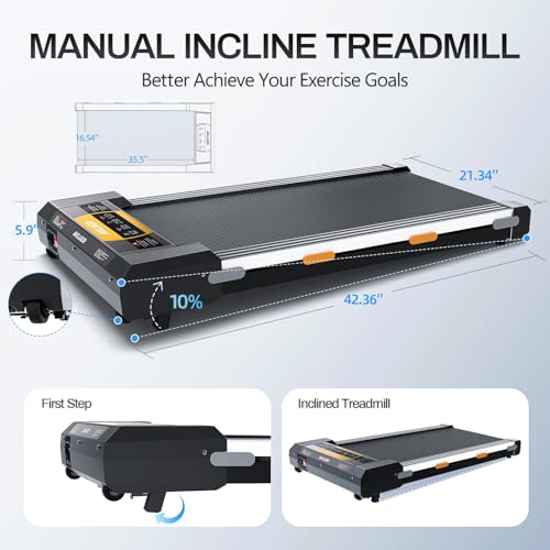 2 in 1 Under Desk Treadmill with Remote Control F719745