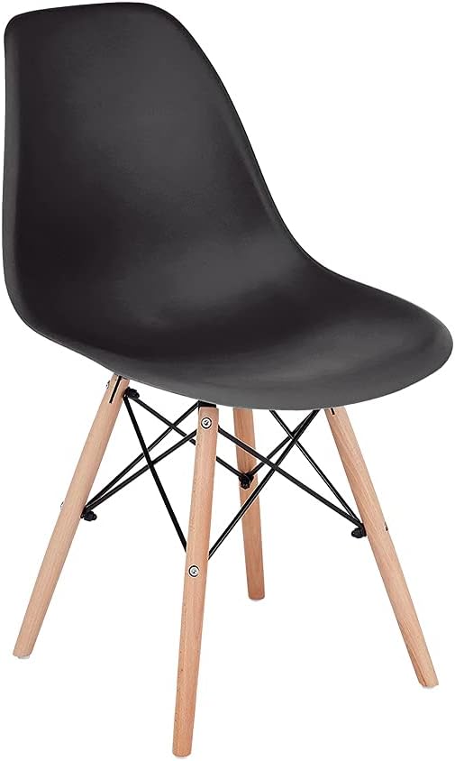 Black Plastic Shell Dining Chair Set of 1 Q720010