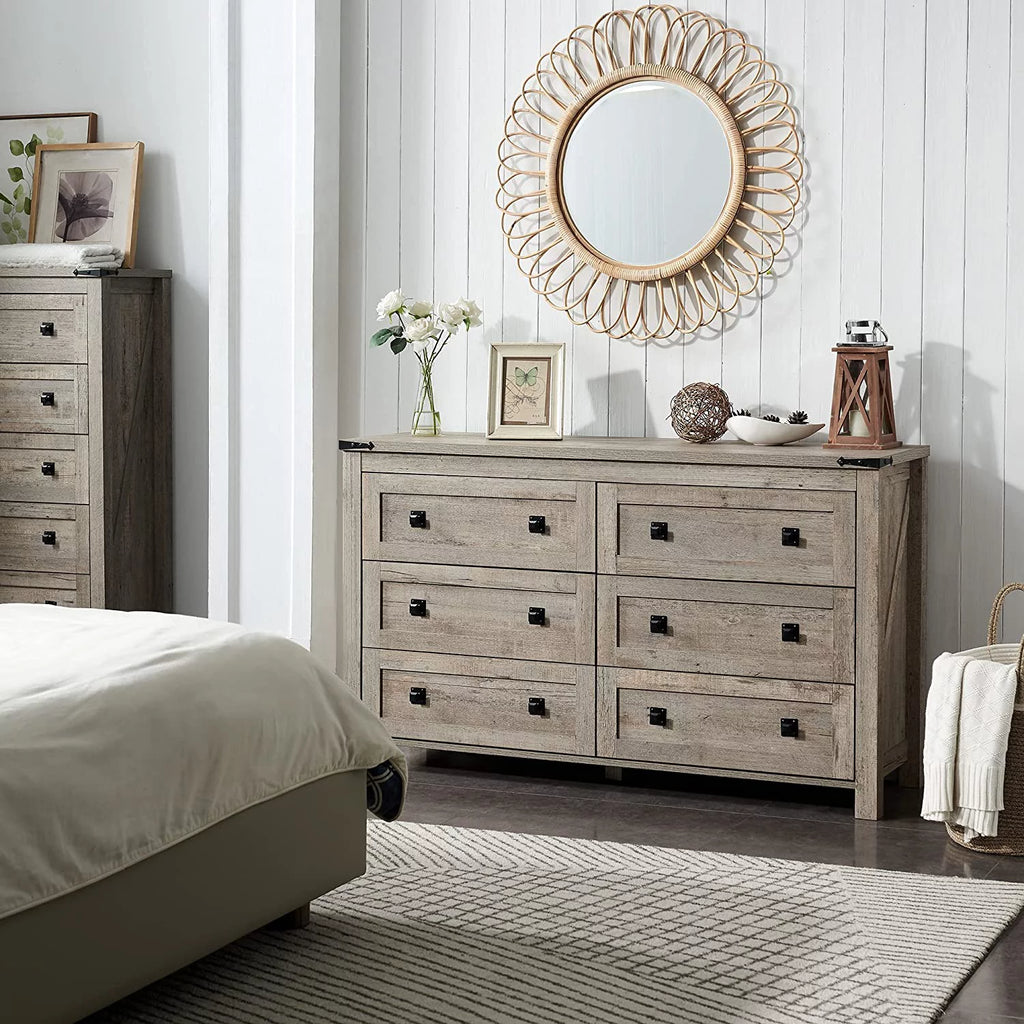 6 Drawer Wood Dresser J957