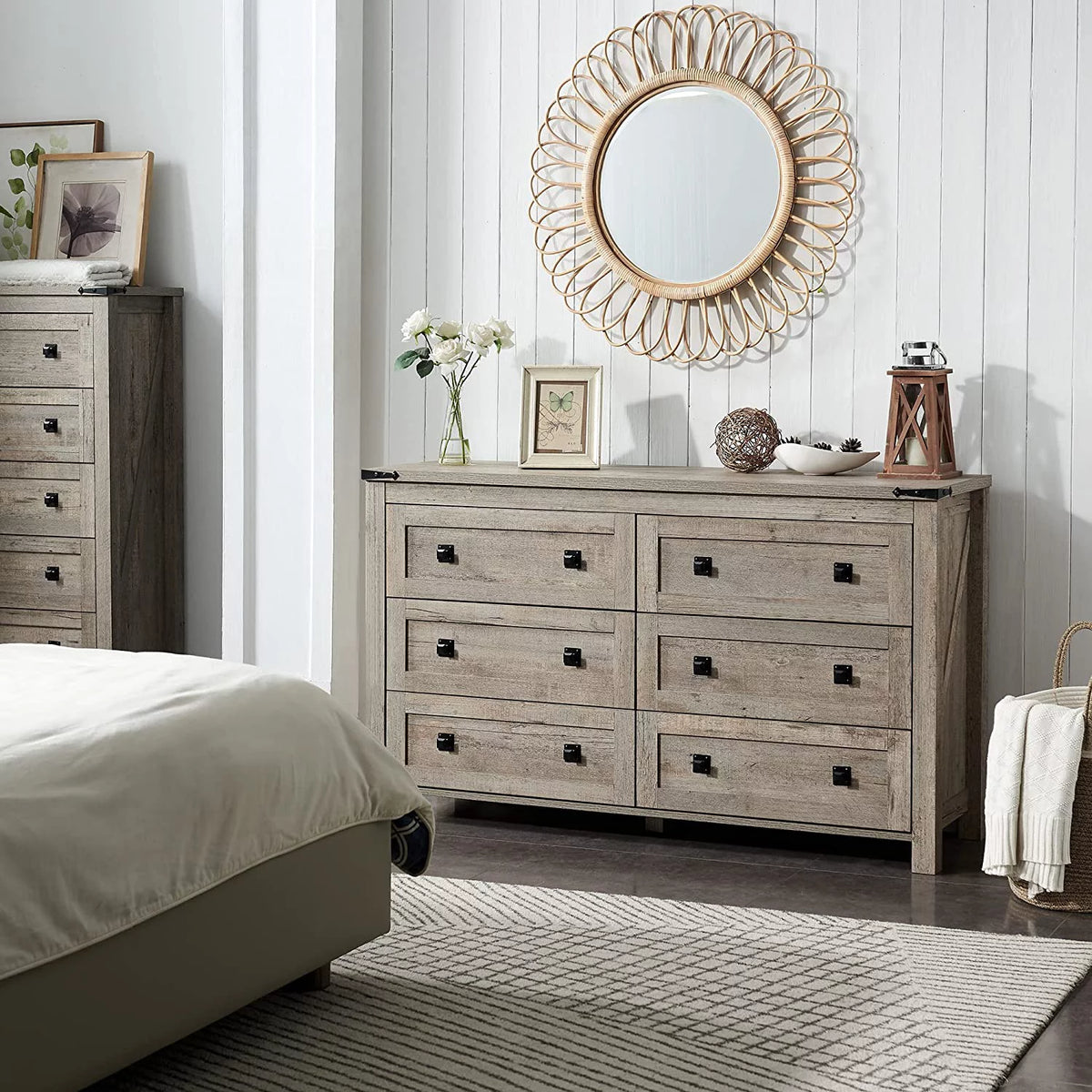 6 Drawer Wood Dresser J957