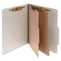 Mist Gray Legal Size Pressboard Classification Folders with 2 Dividers, 10/Box G4033