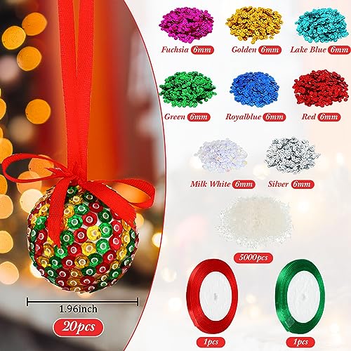 20 Sets Christmas Crafts Sequin Ornaments Kit Q884