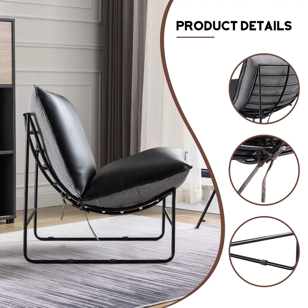 Metal Framed Accent Chair with Pillow P79312