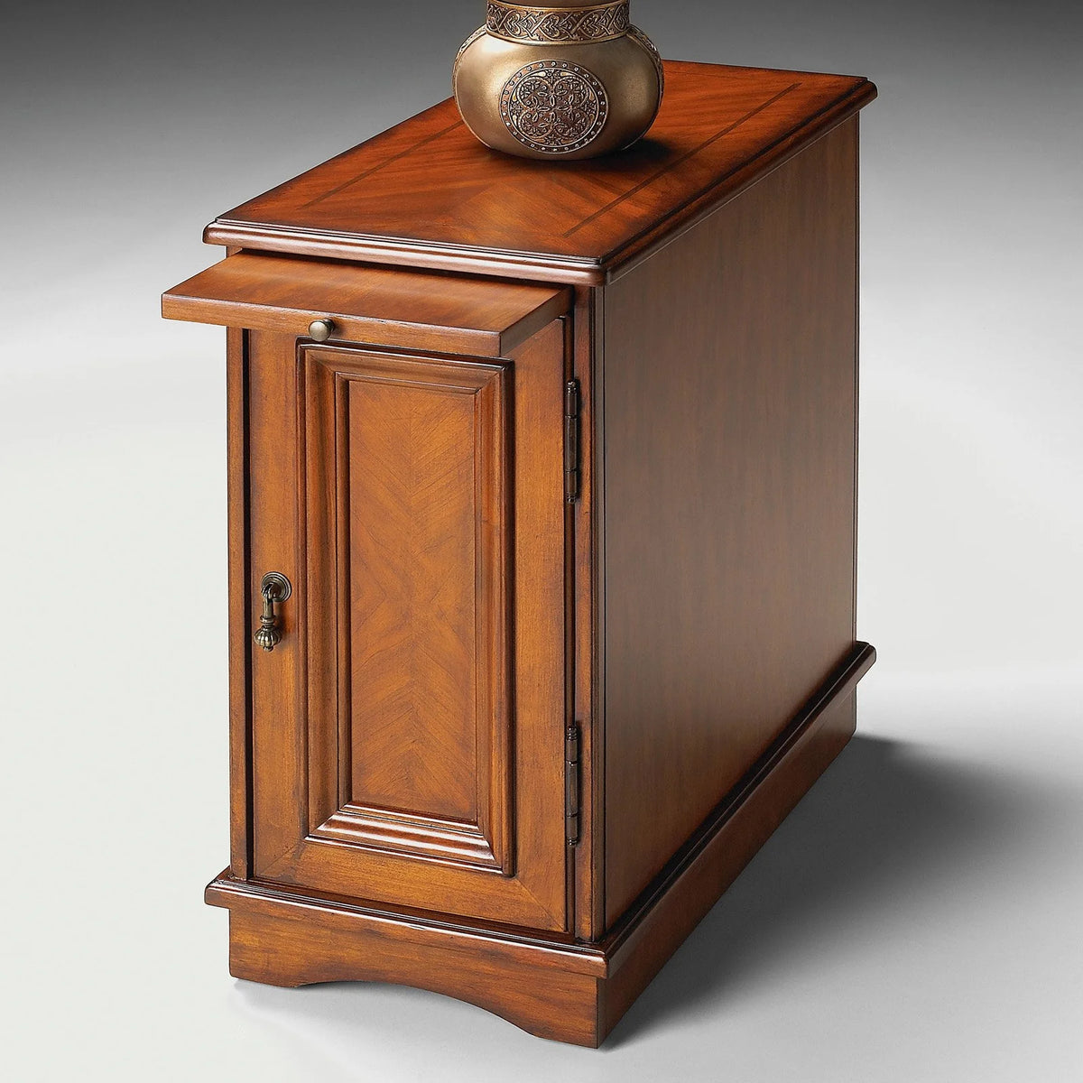 Olive Ash Brown Cabinet End Table X76748