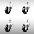 3.5 inch Swivel Caster Set with Threaded Stem E669015