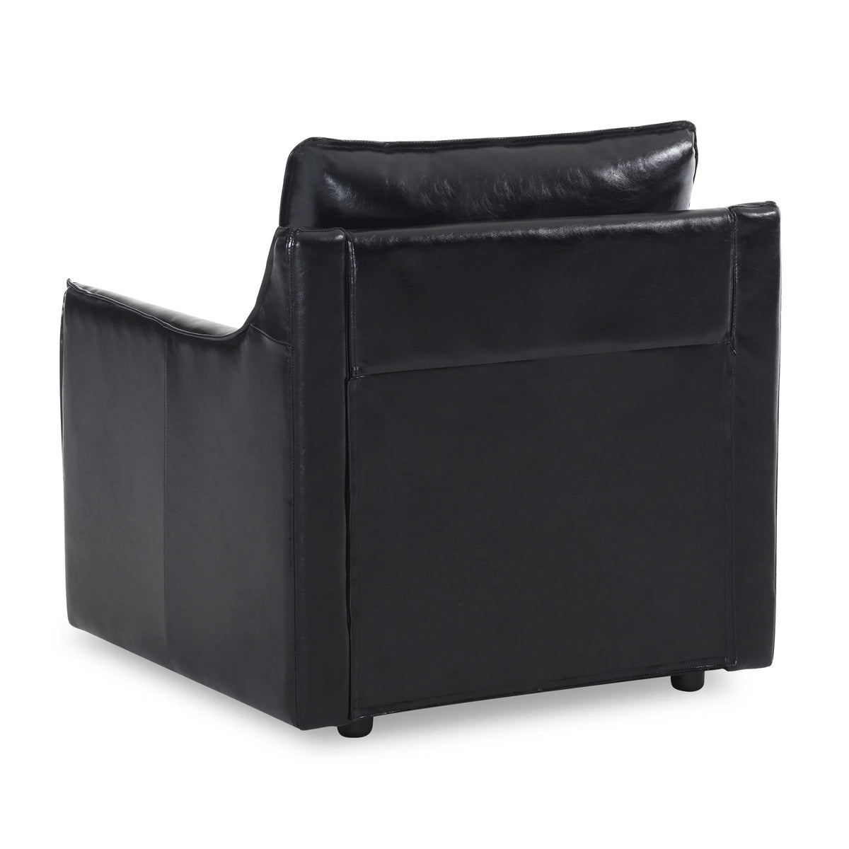 Black Faux Leather Accent Chair I618362