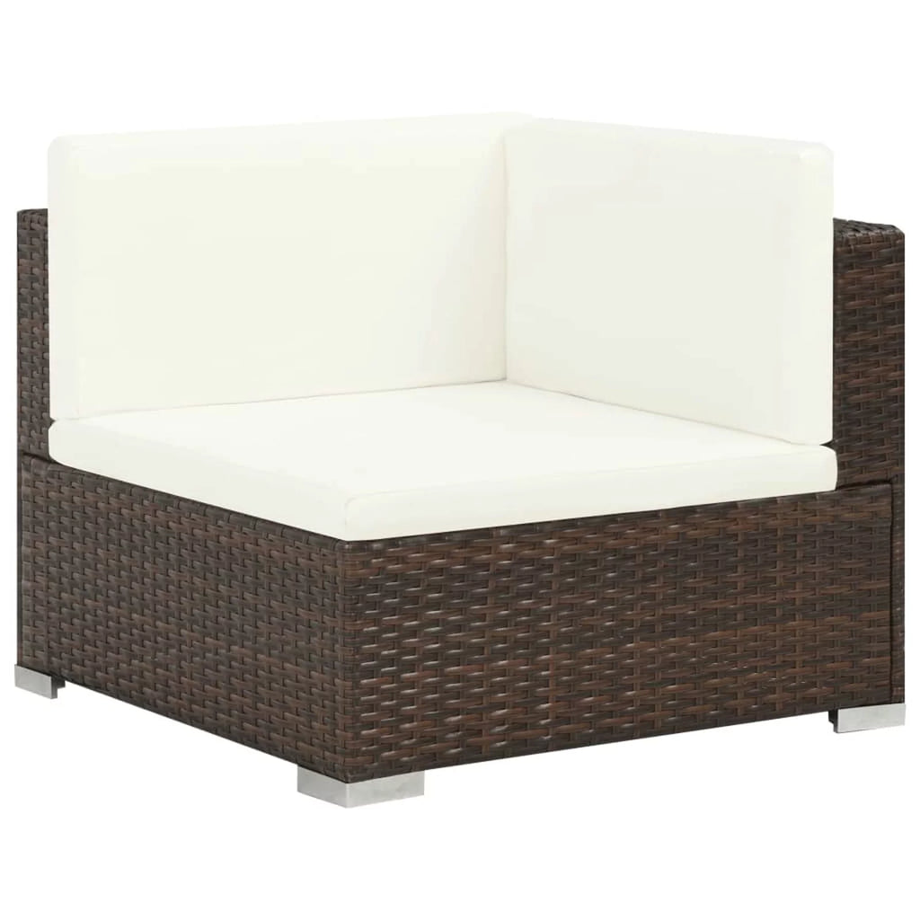 8 Piece Cream White Cushioned Sofa Set with Coffee Table and Ottoman W330