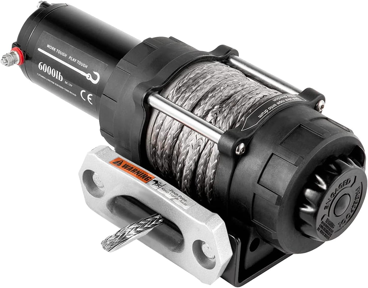 Electric Winch 6000lb Load Capacity Synthetic Rope with Wireless Remote Control J915
