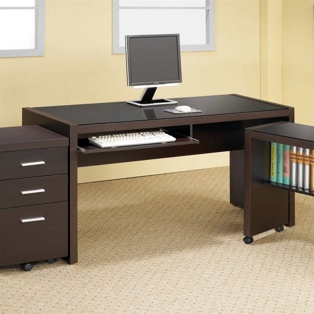 3-Piece Furniture Set with Computer Desk Office Chair and Bookcase K76620