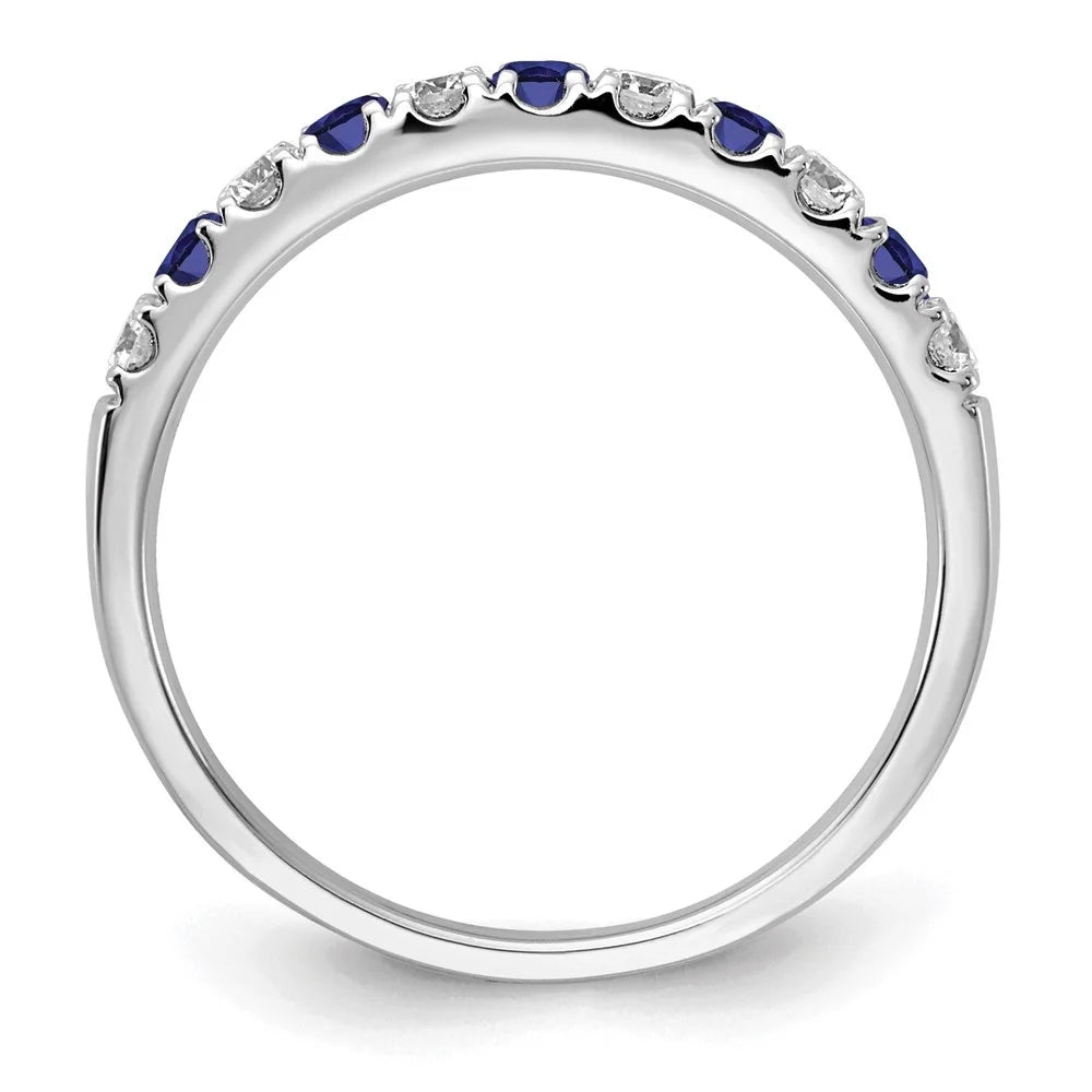 14k White Gold Sapphire & Lab Grown Diamonds Engagement Ring Q9215