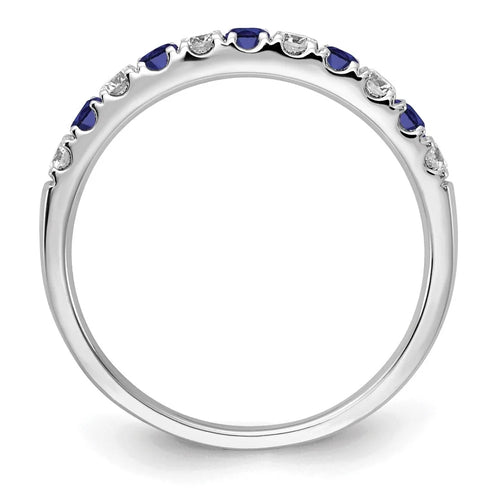14k White Gold Sapphire & Lab Grown Diamonds Engagement Ring Q9215