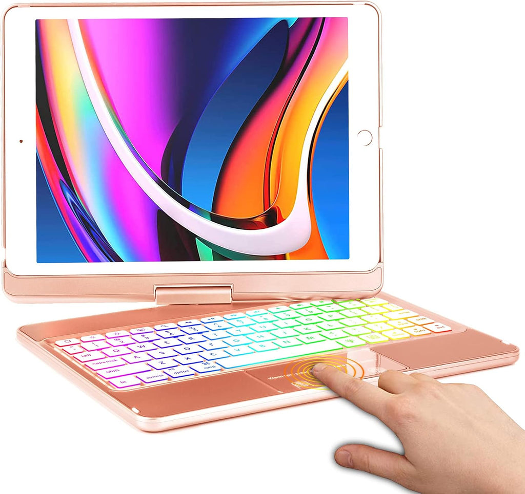 iPad 9th Generation Case with Keyboard and Pencil Holder, Backlit, Touchpad (Purple) F88967