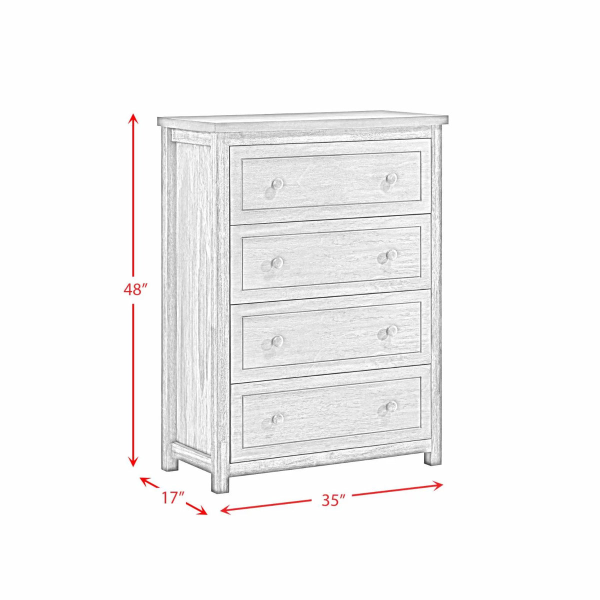 Gray 4-Drawer Wood Chest W248272