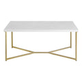 Rectangle Faux Marble and Metal Coffee Table M4141