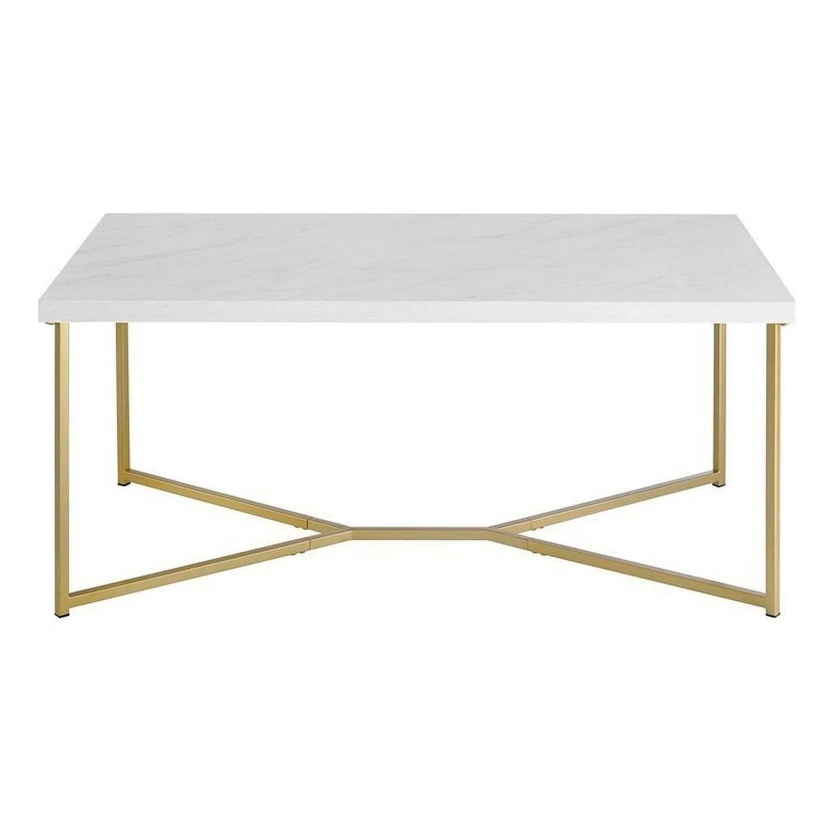 Rectangle Faux Marble and Metal Coffee Table M4141
