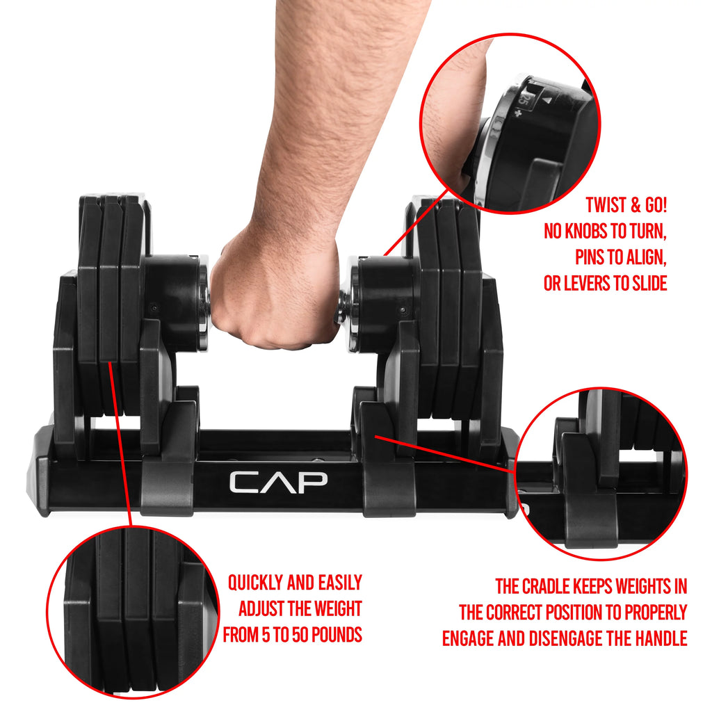 Adjustable Dumbbell 5-50 Pounds Single P282671