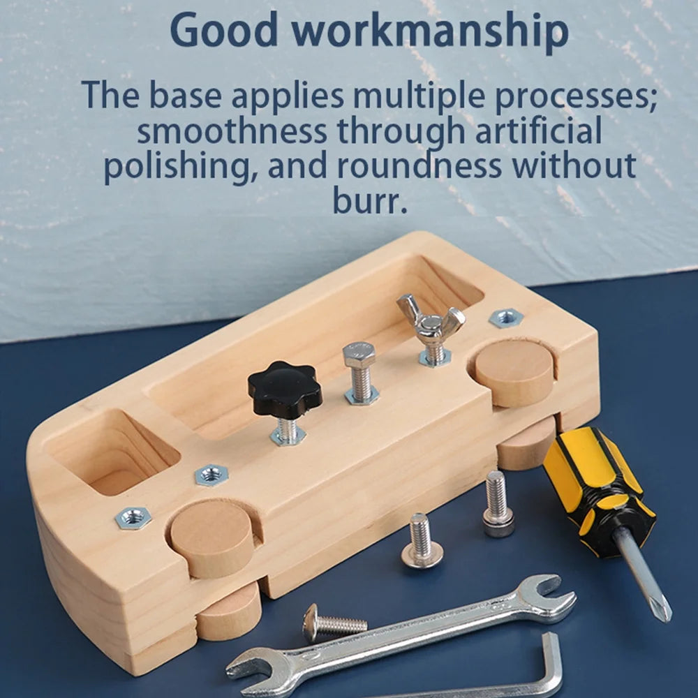 Montessori Screw Driver Board Wooden Busy Bus Sensory Toy N76753
