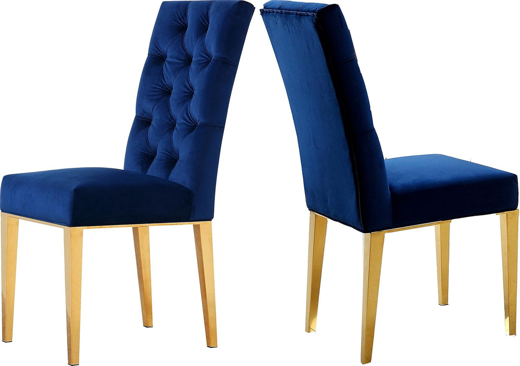 Navy Velvet Dining Chair Set of 2 H491439