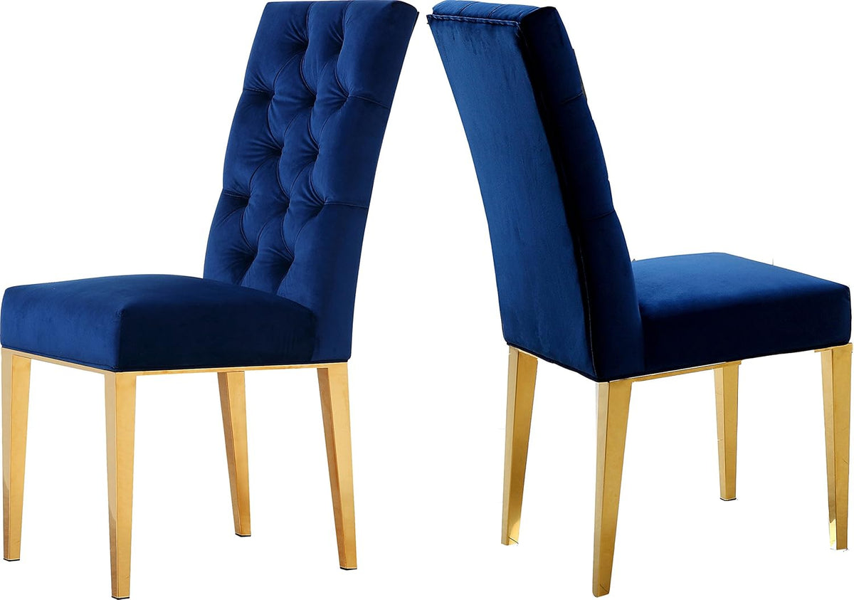 Navy Velvet Dining Chair Set of 2 H491439