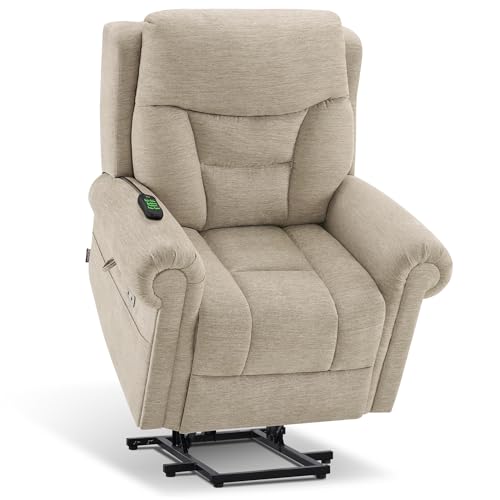 Triple Motor Power Lift Recliner Chair with Massage and Heating, Fabric C6385