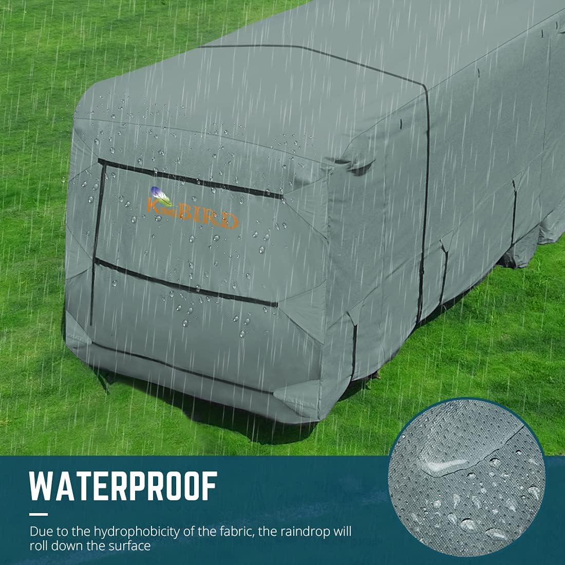 Extra-Thick 4 Layers Travel Trailer RV Cover with Tire Covers P738039