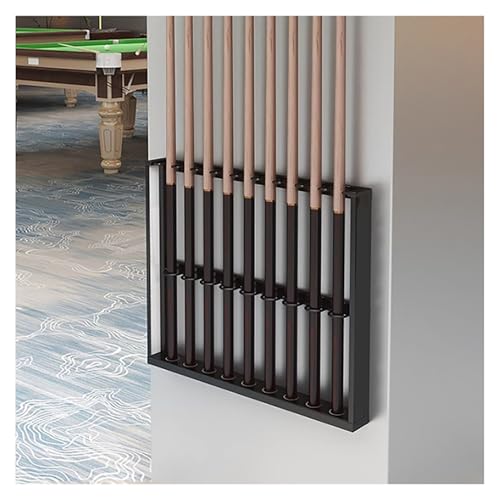 Wall Mount Pool Cue Rack Metal Holder Black 50x6x50cm R70142