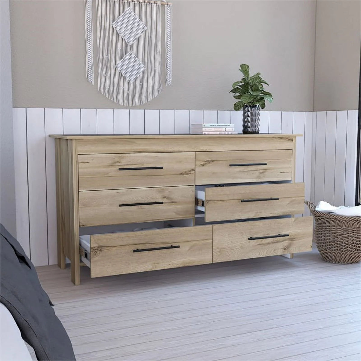 6 Drawer Engineered Wood Double Dresser W620058