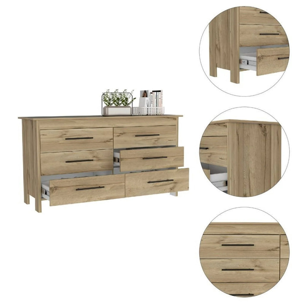 6 Drawer Engineered Wood Double Dresser W620058