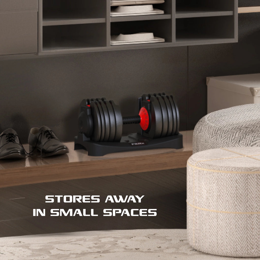Adjustable Dumbbell 10-90 lbs Black Q427