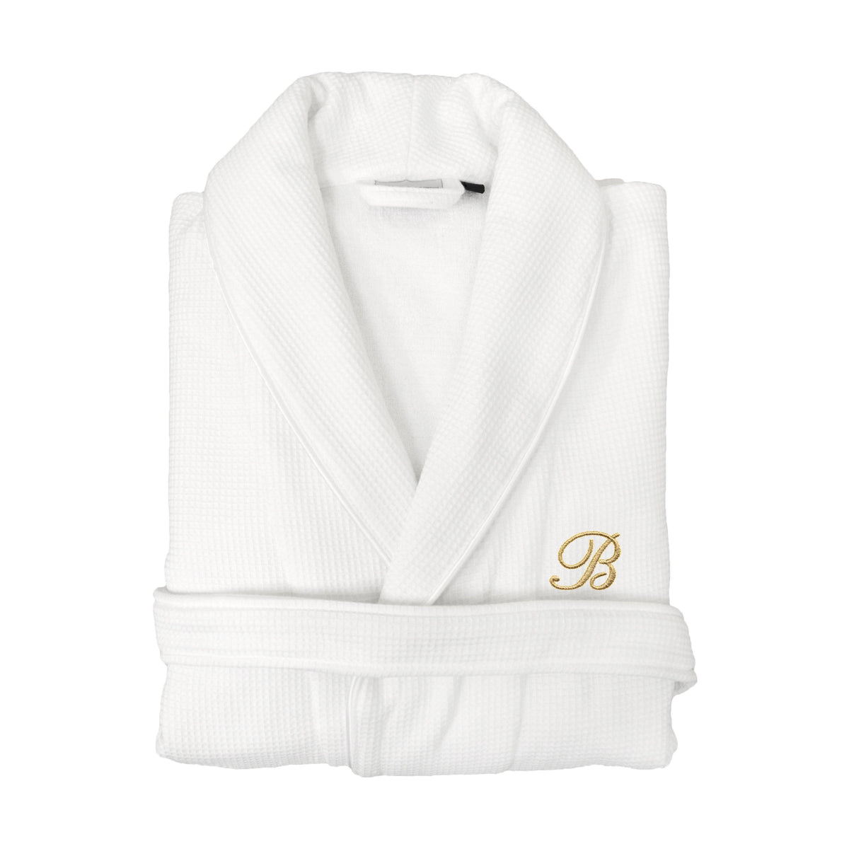 Gold Turkish Cotton Waffle Weave Terry Bath Robe F6046