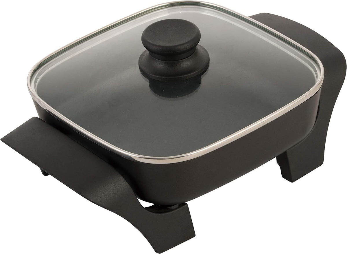 8-Inch Nonstick Electric Skillet With Glass Lid, Black M777