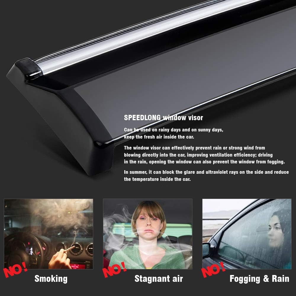 Car Window Visor Vent Shade Deflector Sun Rain Guards J308