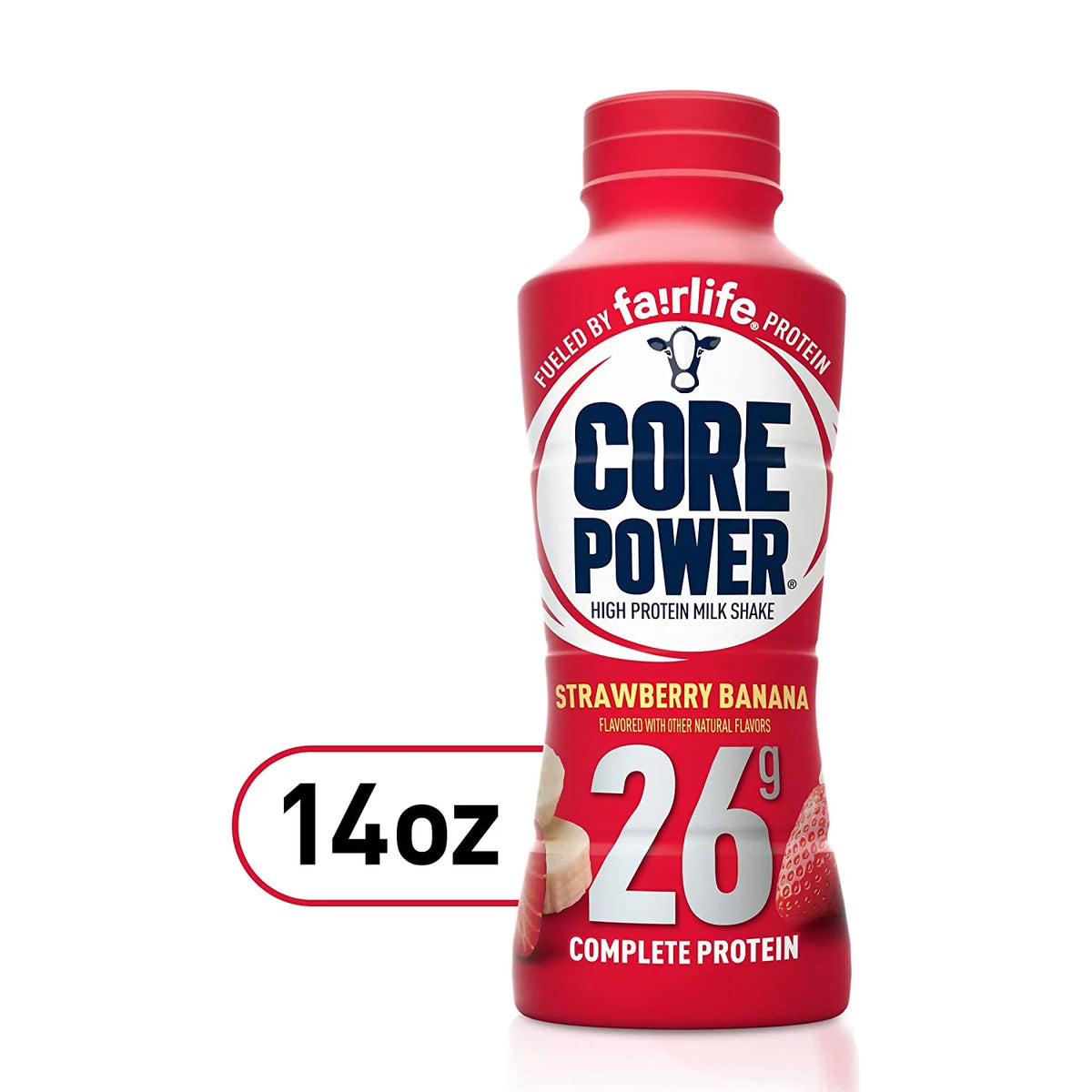 Strawberry Banana High Protein Milk Shake, 14 Fl Oz (Pack of 12) Q93258