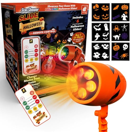 Halloween Holiday LED Projector with 6 Slides & Remote W18576
