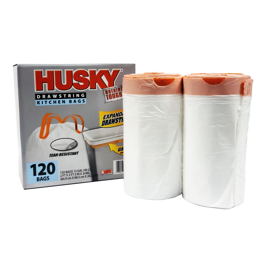 120 Count 13 Gallon Tall Kitchen Trash Bags with Drawstring O520