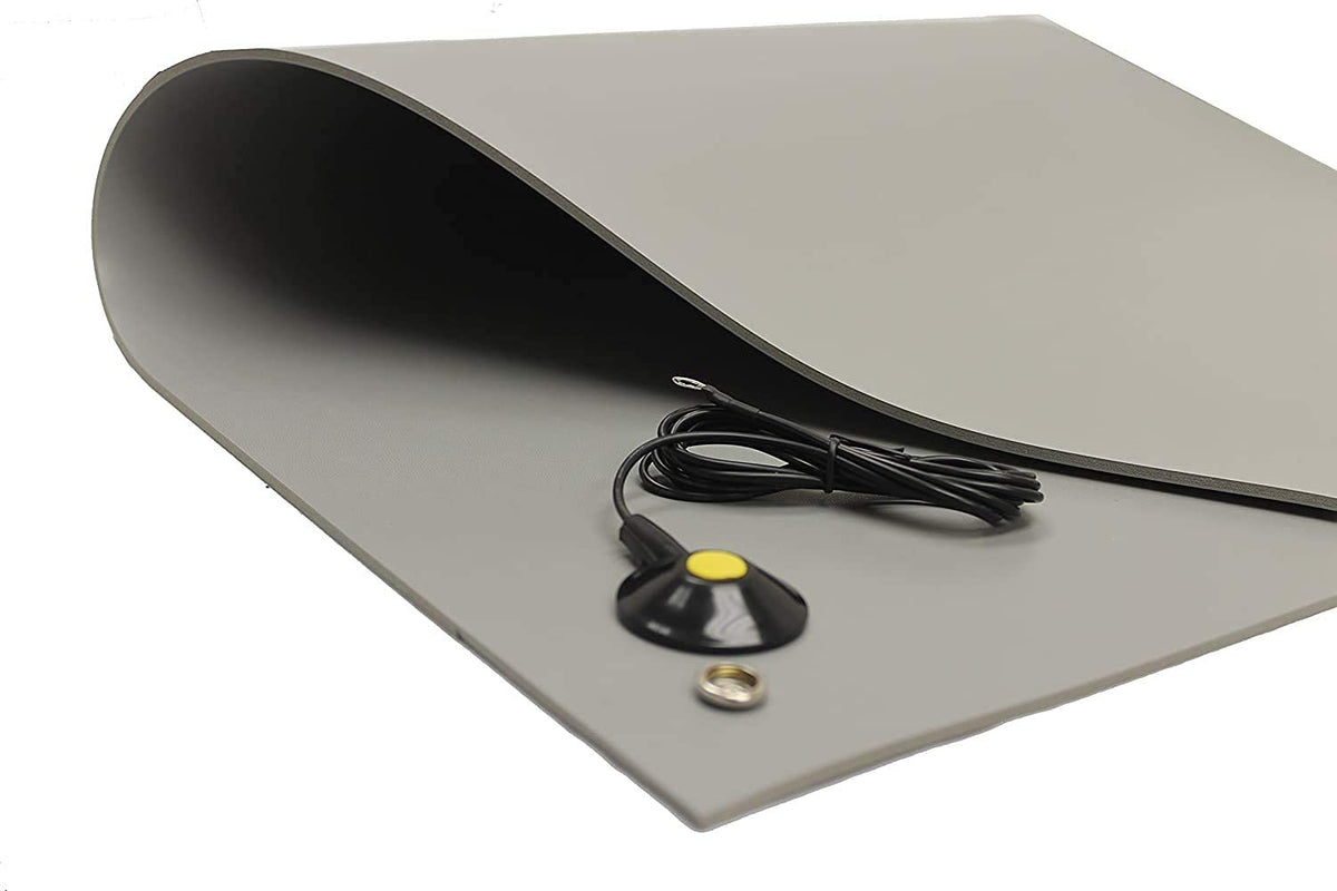Blue Three Layer Vinyl ESD Mat with Grounding Cord (36" x 60") G412